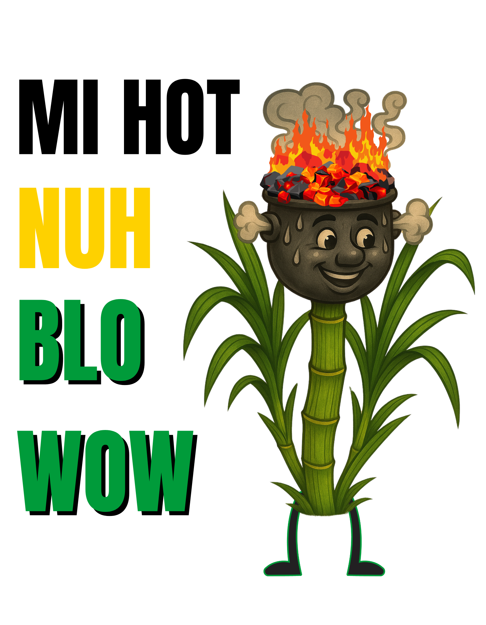 🔥 Mi Hot No Blo Wow - Clarendon Mek Mi | Women's Cropped Hoodie (BGG)| A Barefoot Jamaica™ Original